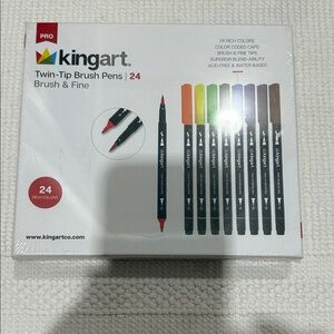 Kingart Twin-Tip Brush Pens Set